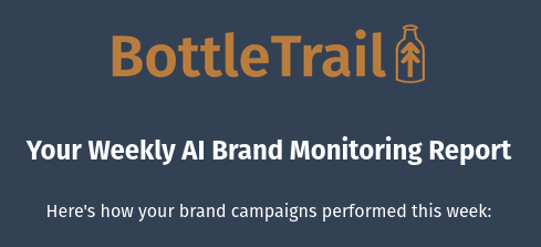 BottleTrail Weekly Email Report header