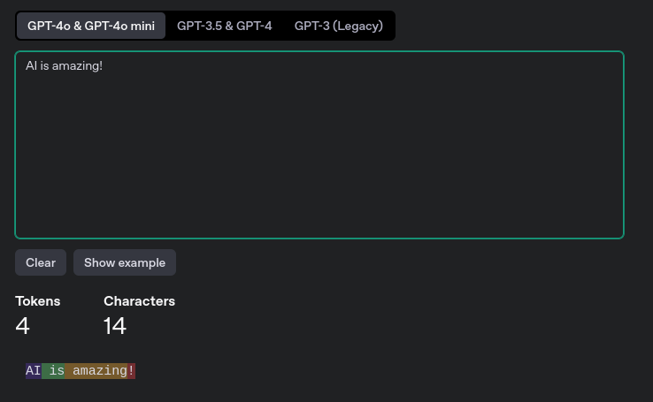 Visualization of AI tokens